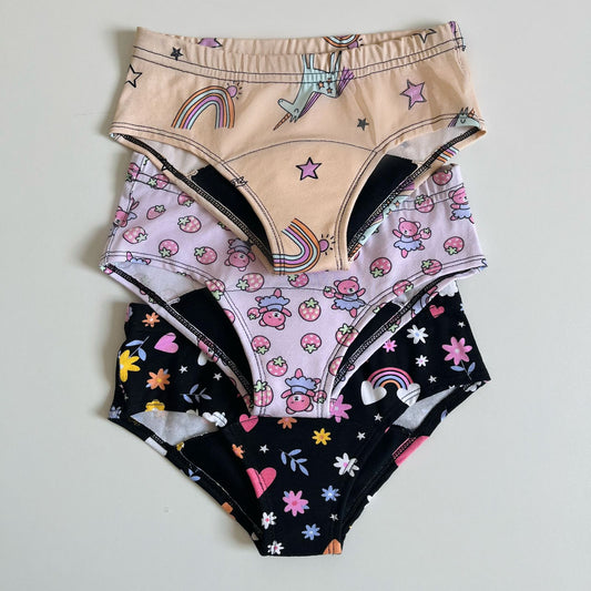 3 Panties Absorbentes Niñas