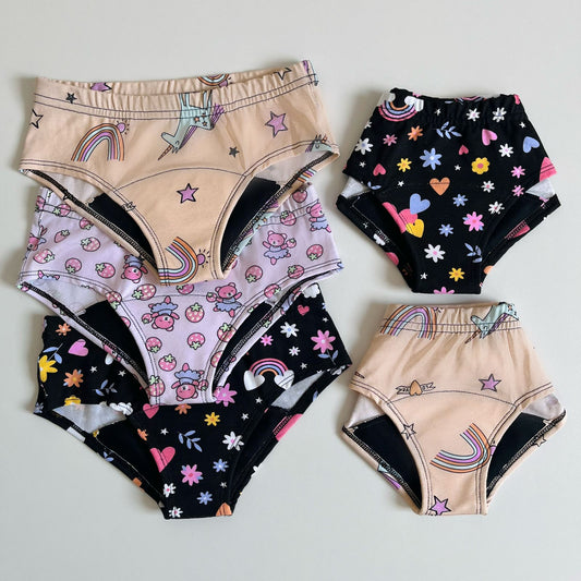 5 Panties Absorbentes Niñas
